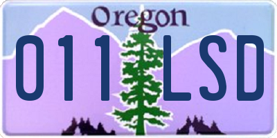 OR license plate 011LSD