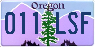 OR license plate 011LSF