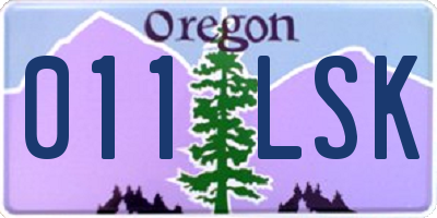 OR license plate 011LSK