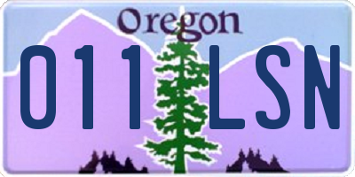 OR license plate 011LSN