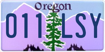OR license plate 011LSY