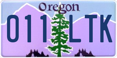 OR license plate 011LTK