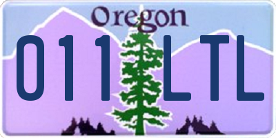 OR license plate 011LTL