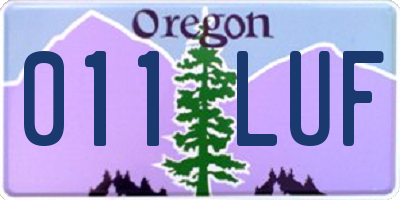 OR license plate 011LUF
