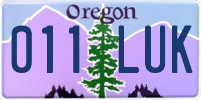 OR license plate 011LUK