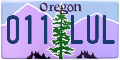OR license plate 011LUL