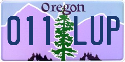 OR license plate 011LUP