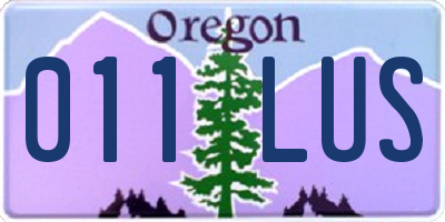 OR license plate 011LUS