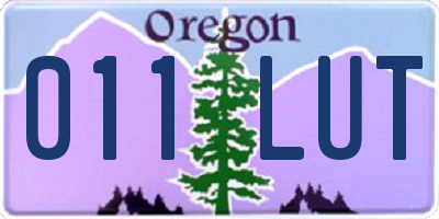 OR license plate 011LUT