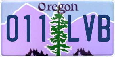 OR license plate 011LVB