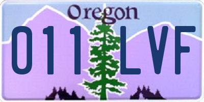 OR license plate 011LVF
