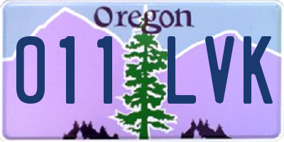 OR license plate 011LVK