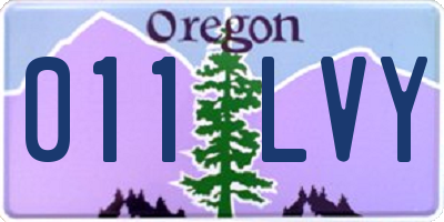 OR license plate 011LVY