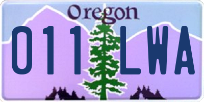 OR license plate 011LWA