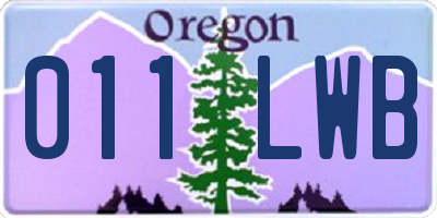 OR license plate 011LWB