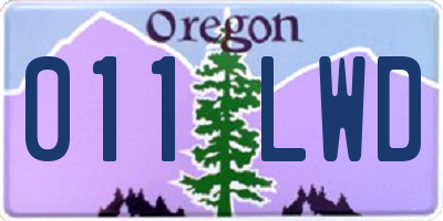 OR license plate 011LWD