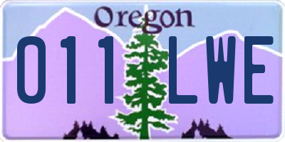 OR license plate 011LWE