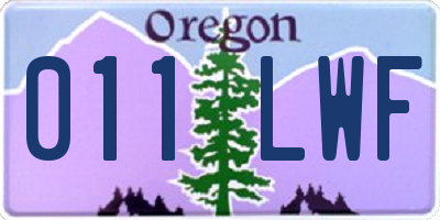 OR license plate 011LWF