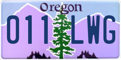 OR license plate 011LWG