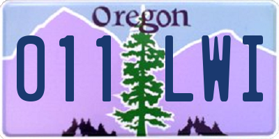 OR license plate 011LWI