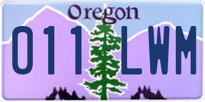 OR license plate 011LWM