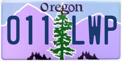 OR license plate 011LWP