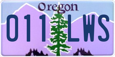 OR license plate 011LWS