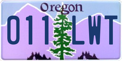 OR license plate 011LWT