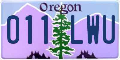 OR license plate 011LWU