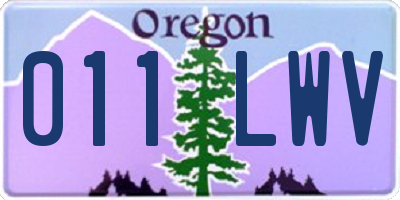 OR license plate 011LWV
