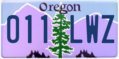 OR license plate 011LWZ