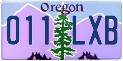OR license plate 011LXB