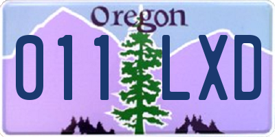 OR license plate 011LXD