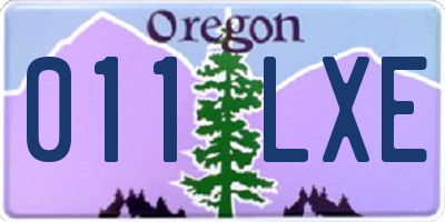 OR license plate 011LXE