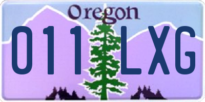OR license plate 011LXG