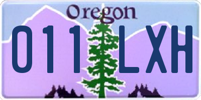 OR license plate 011LXH