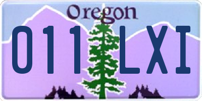 OR license plate 011LXI