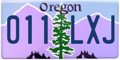 OR license plate 011LXJ