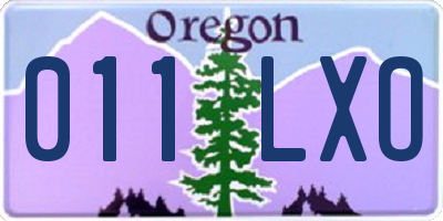 OR license plate 011LXO