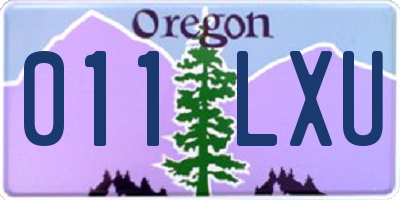 OR license plate 011LXU