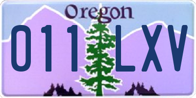 OR license plate 011LXV