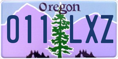 OR license plate 011LXZ