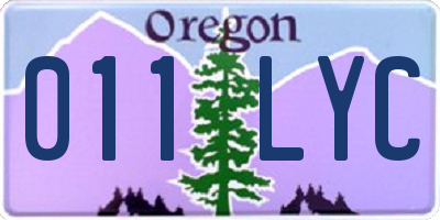 OR license plate 011LYC