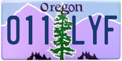 OR license plate 011LYF