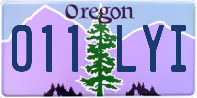 OR license plate 011LYI