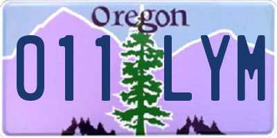 OR license plate 011LYM