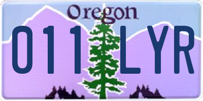 OR license plate 011LYR