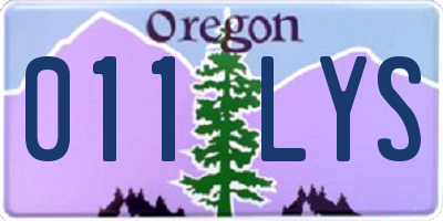 OR license plate 011LYS