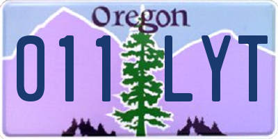 OR license plate 011LYT