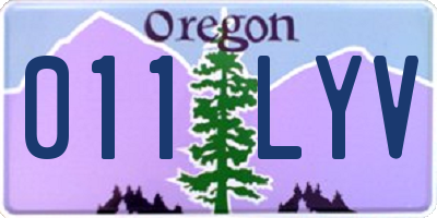 OR license plate 011LYV